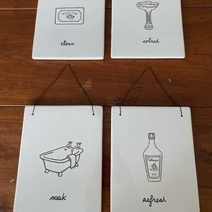 Set of ceramic wall accents